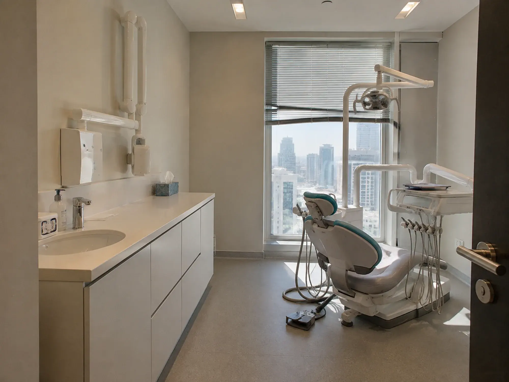 Dental Operatory with Chair Services in the Wall