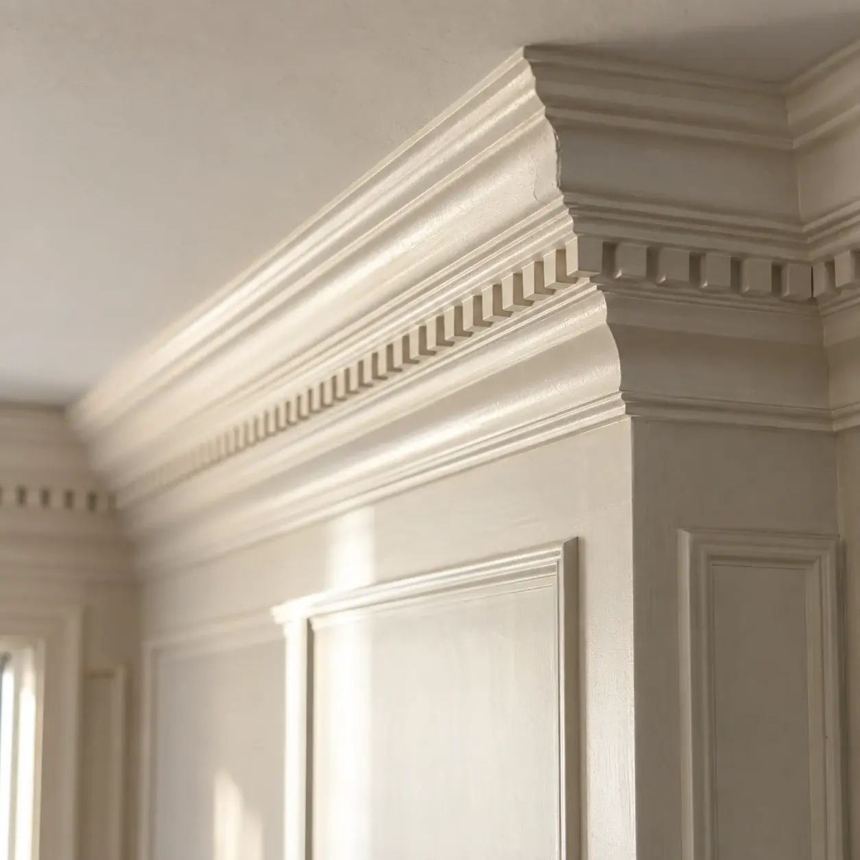 Gypsum cornice and mouldings
