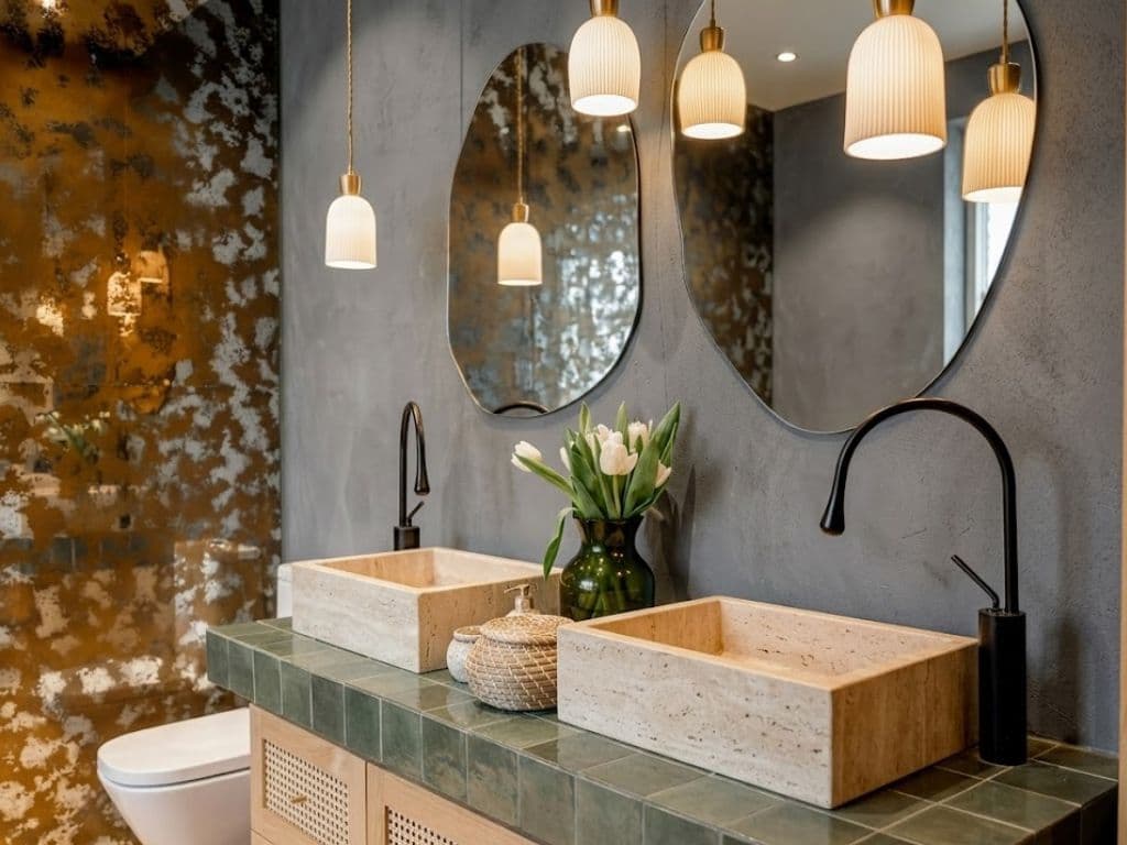 Powder room vanity and guest WC renovation in a Dubai home