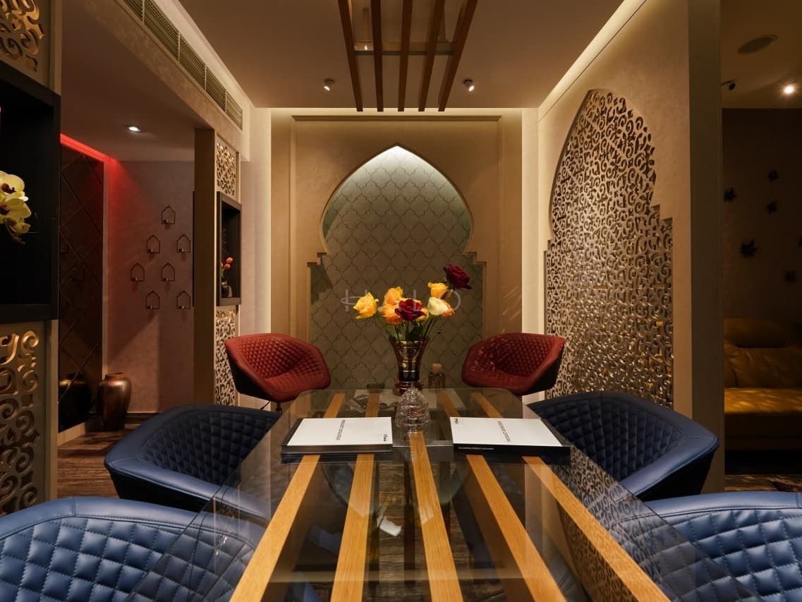 Restaurant interior design with feature ceiling and layered lighting — portfolio view 05