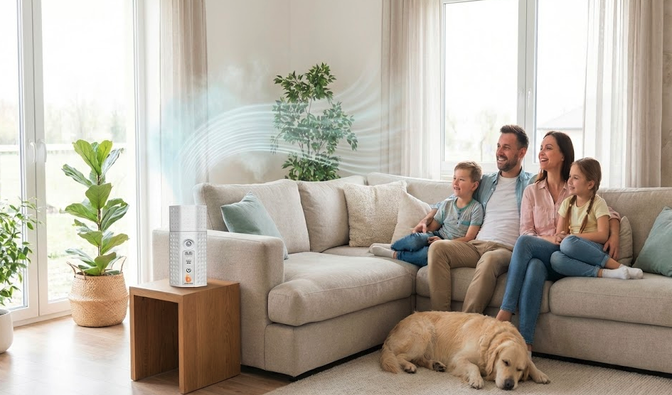 Family enjoying a healthier indoor environment with Envirobiotics